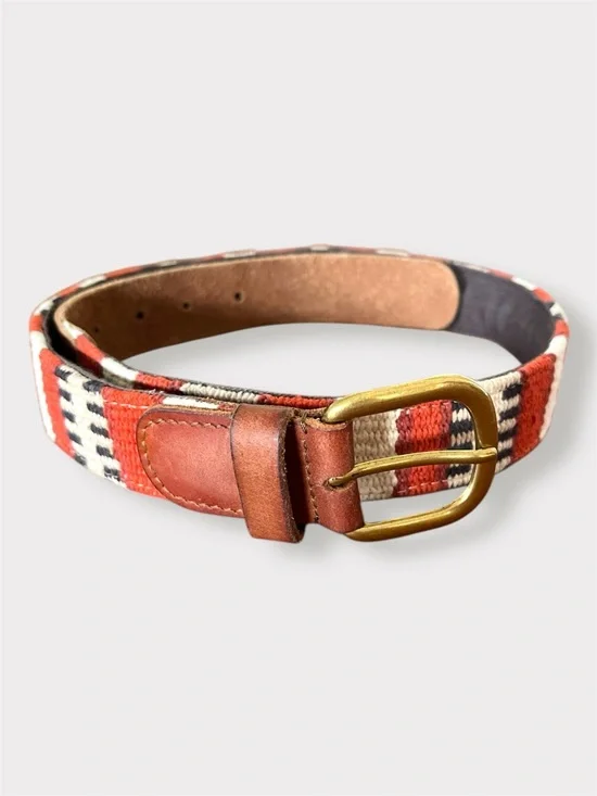 Lucky Brand Woven Leather Trim Belt 29-33 Inches - Picture 6 of 12